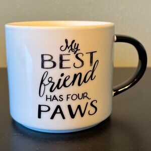 THRESHOLD My Best Friend Has Four Paws Porcelain Coffee Mug Tea Cup 14oz Dog Cat